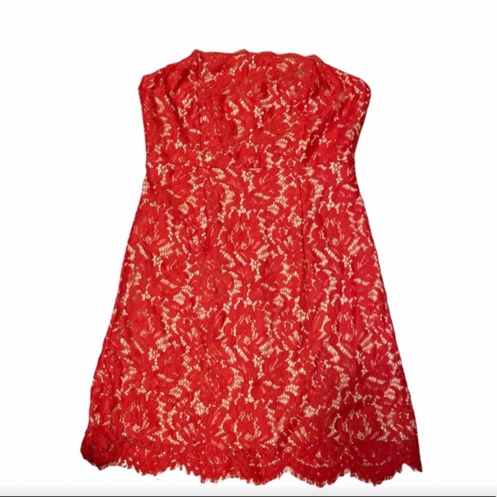 Lulu’s Maci Red Lace Dress NWT